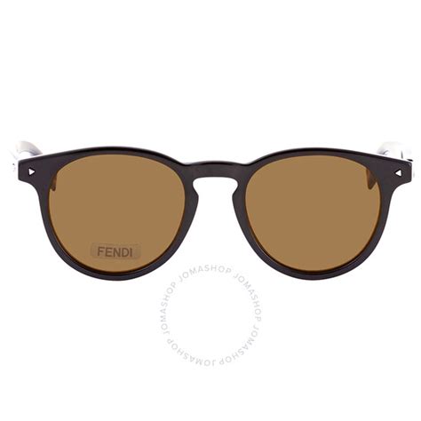 Fendi Sun Fun Dark Grey Brown Geometric Men's Sunglasses 